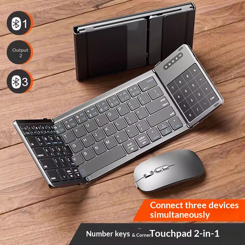 Gaming Accessories Laptop - Mengzu Tri Fold 무선 블루투스 키보드(숫자