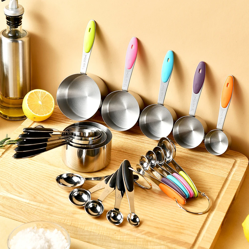 5/10Pcs 스테인레스 스틸 측정 컵과 숟가락 세트  - Gaming Kitchen Accessories 리뷰 및 가격